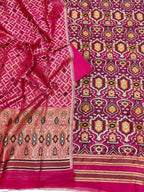 Pink Banarasi Semi Cotton Three Piece Unstitched Suit Set