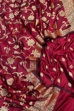 Pink Banarasi Silk Three Piece Unstitched Suit Set