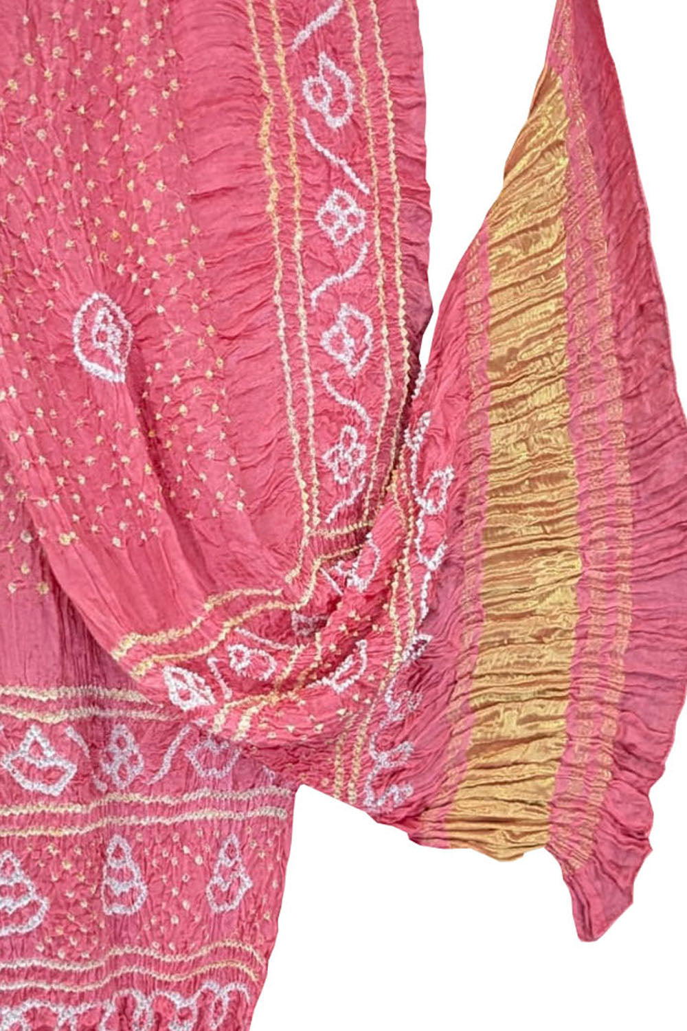 Pink Bandhani Modal Silk Dupatta
