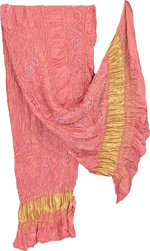 Pink Bandhani Modal Silk Dupatta