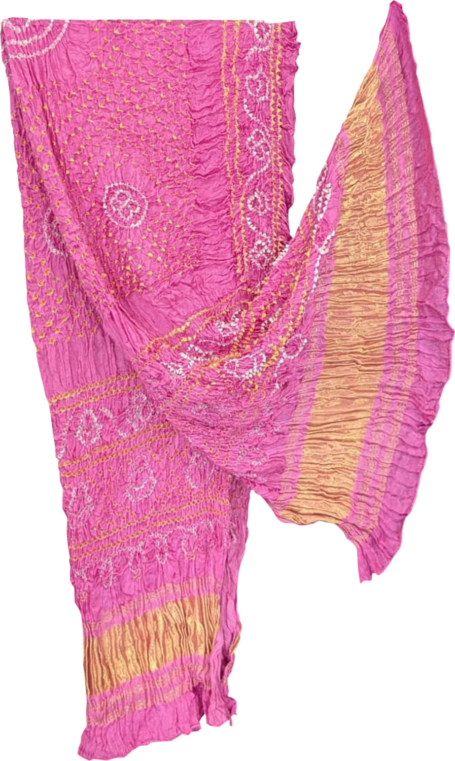 Pink Bandhani Modal Silk Dupatta