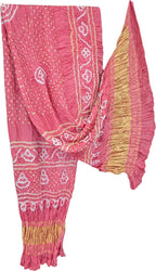 Pink Bandhani Modal Silk Dupatta