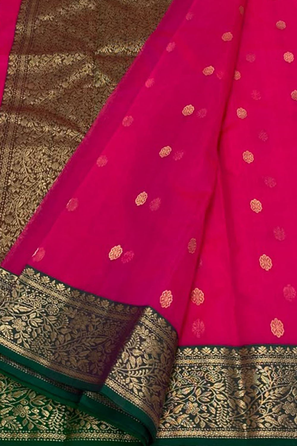 Pink Chanderi Handloom Pure Katan Silk Saree