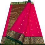 Pink Chanderi Handloom Pure Katan Silk Saree