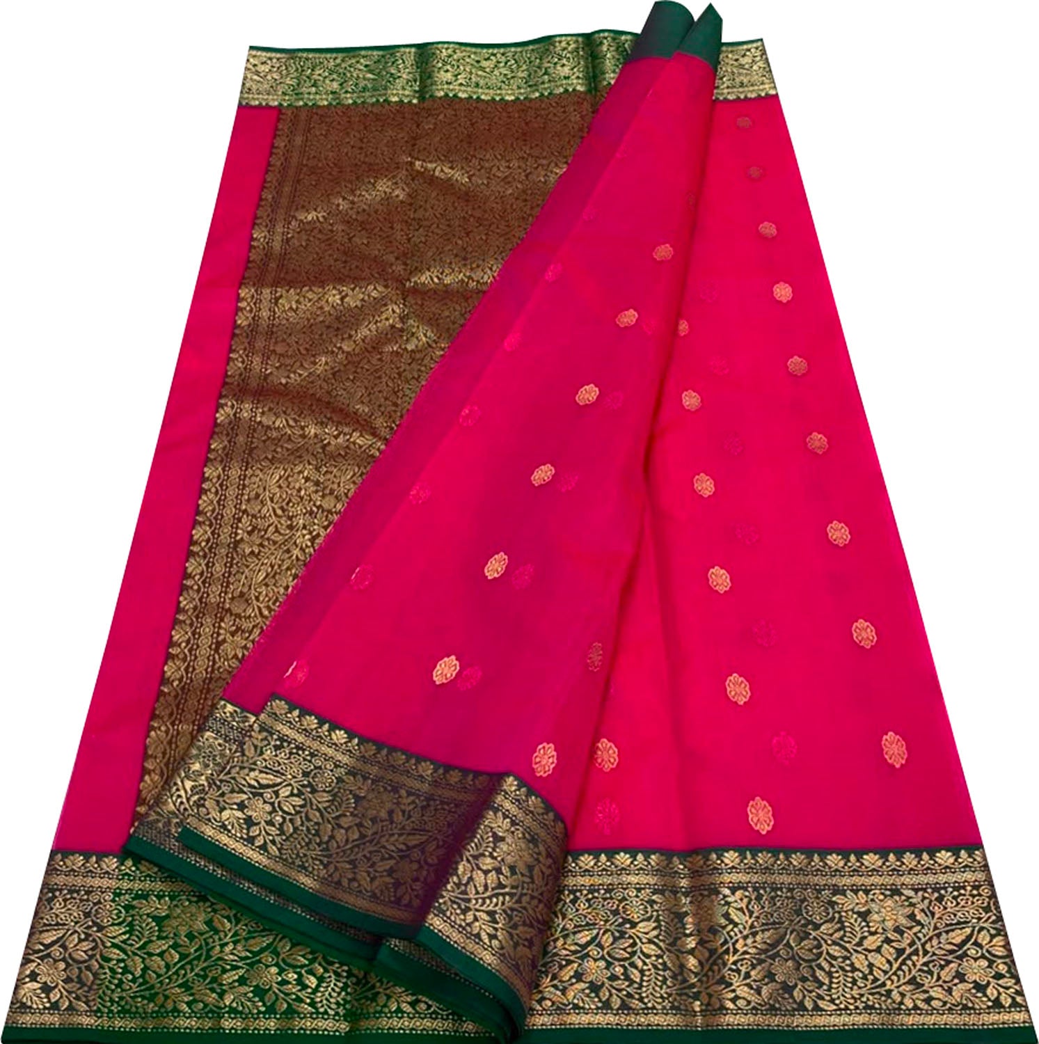 Pink Chanderi Handloom Pure Katan Silk Saree