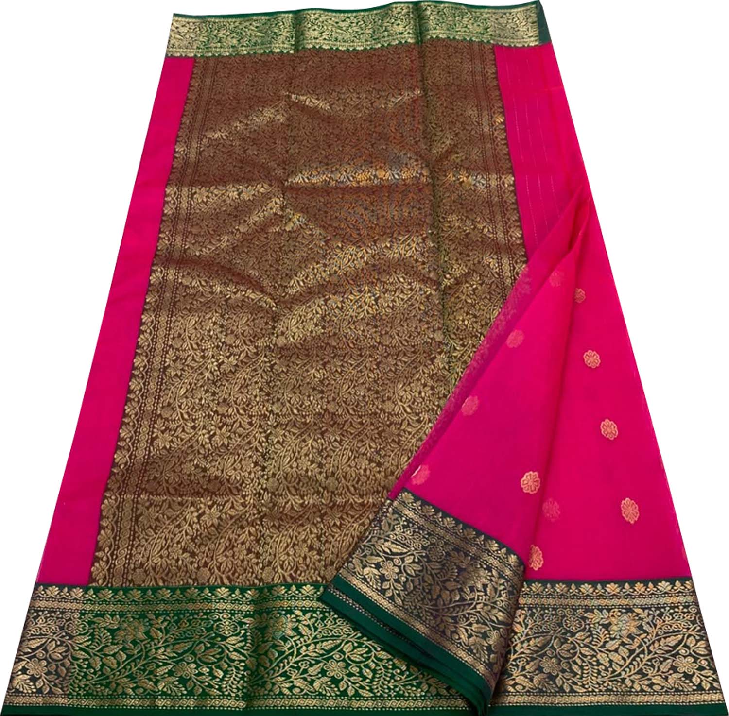 Pink Chanderi Handloom Pure Katan Silk Saree