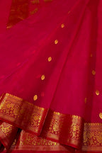 Pink Chanderi Handloom Pure Katan Silk Saree
