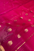 Pink Chanderi Handloom Pure Katan Silk Saree