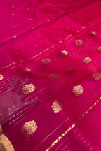 Pink Chanderi Handloom Pure Katan Silk Saree