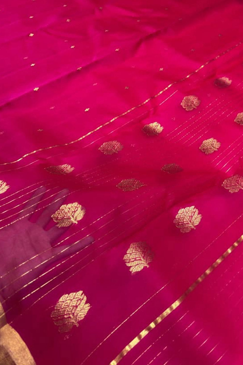 Pink Chanderi Handloom Pure Katan Silk Saree