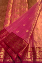 Pink Chanderi Handloom Pure Katan Silk Saree