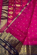 Pink Chanderi Handloom Pure Katan Silk Saree