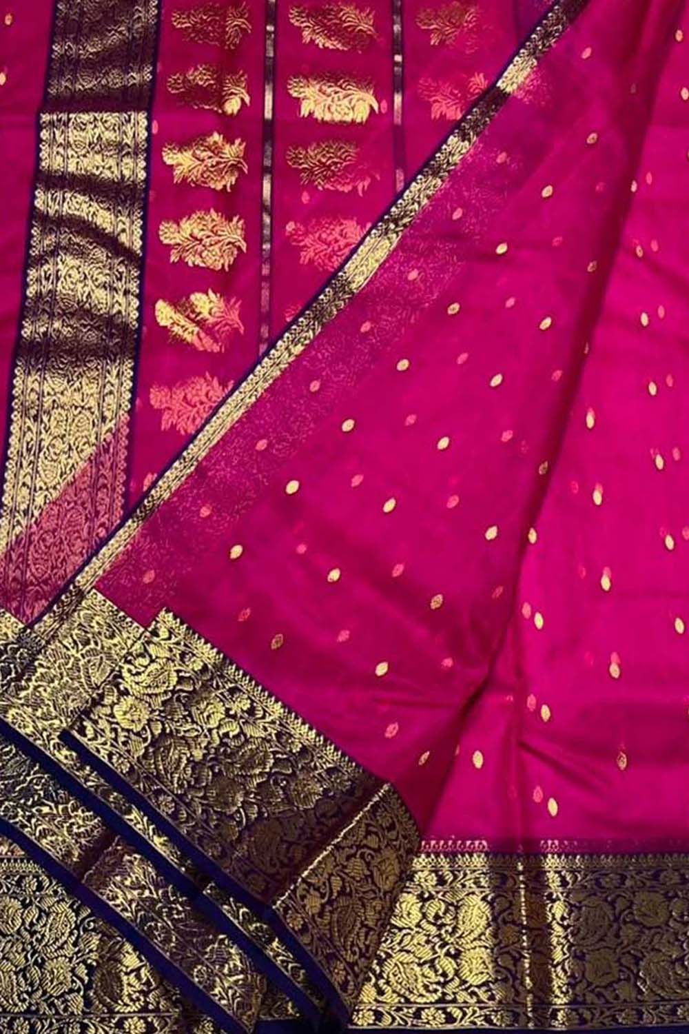 Pink Chanderi Handloom Pure Katan Silk Saree