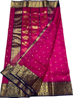 Pink Chanderi Handloom Pure Katan Silk Saree