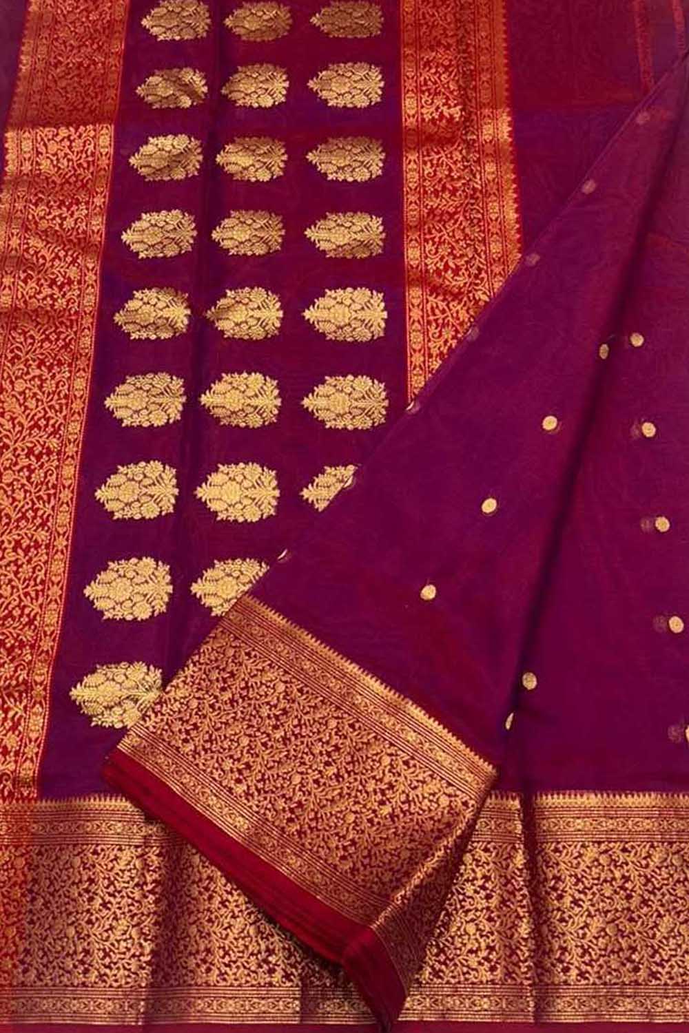 Pink Chanderi Handloom Pure Katan Silk Saree