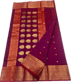 Pink Chanderi Handloom Pure Katan Silk Saree