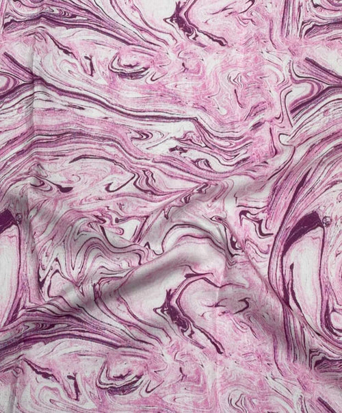 Pink Digital Printed Muslin Fabric Ethnic Dress Material