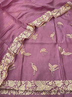 Pink Parsi Gara Raw Silk Suit — Embroidered Heritage Motif, Wedding