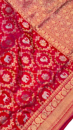 Pink Handloom Banarasi Katan Silk Meenakari Figure Work Saree