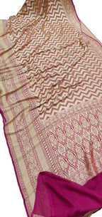 Pink Handloom Banarasi Khaddi Georgette Saree