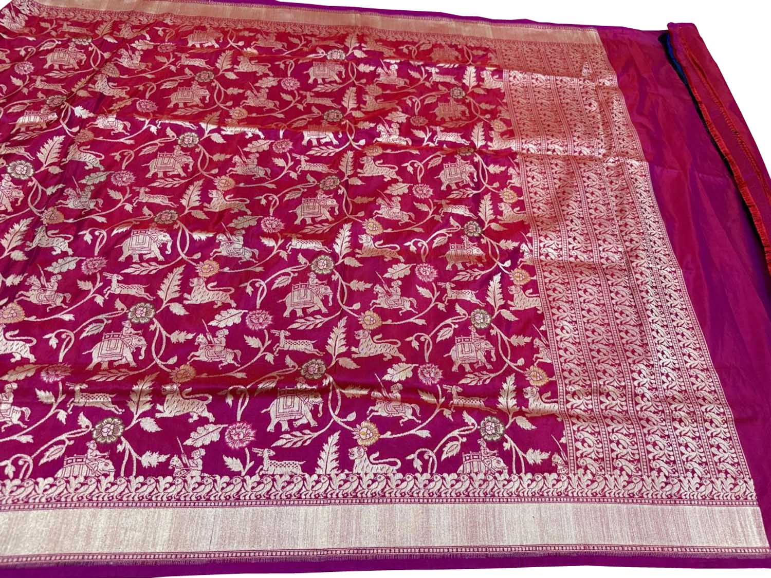 Pink Banarasi Pure Katan Silk Dupatta Handloom Varanasi