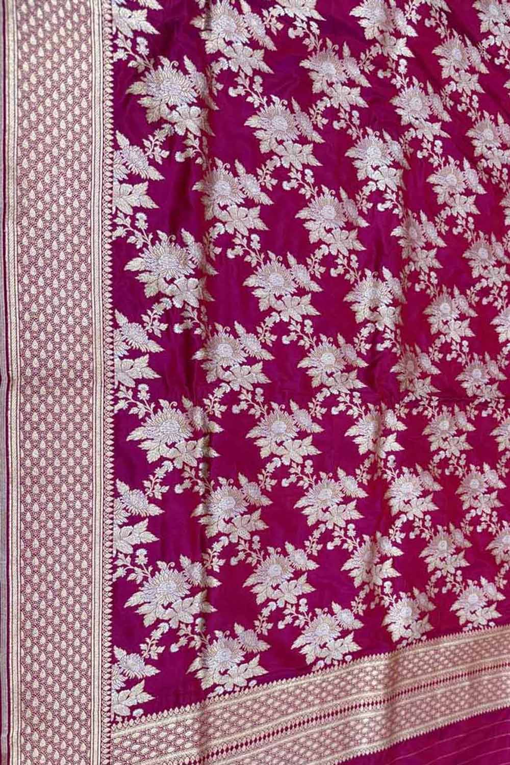 Pink Handloom Banarasi Pure Katan Silk Dupatta