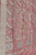 Pink Handloom Banarasi Pure Katan Silk Dupatta