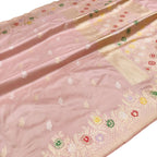 Pink Banarasi Handloom Pure Katan Silk Meenakari Flower Design Saree