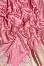 Pink Banarasi Handloom Pure Katan Silk Saree