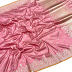 Pink Banarasi Handloom Pure Katan Silk Saree