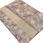 Pastel Banarasi Handloom Pure Katan Silk Sona Roopa Flower Design Saree
