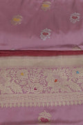 Pink Handloom Banarasi Pure Katan Silk Saree