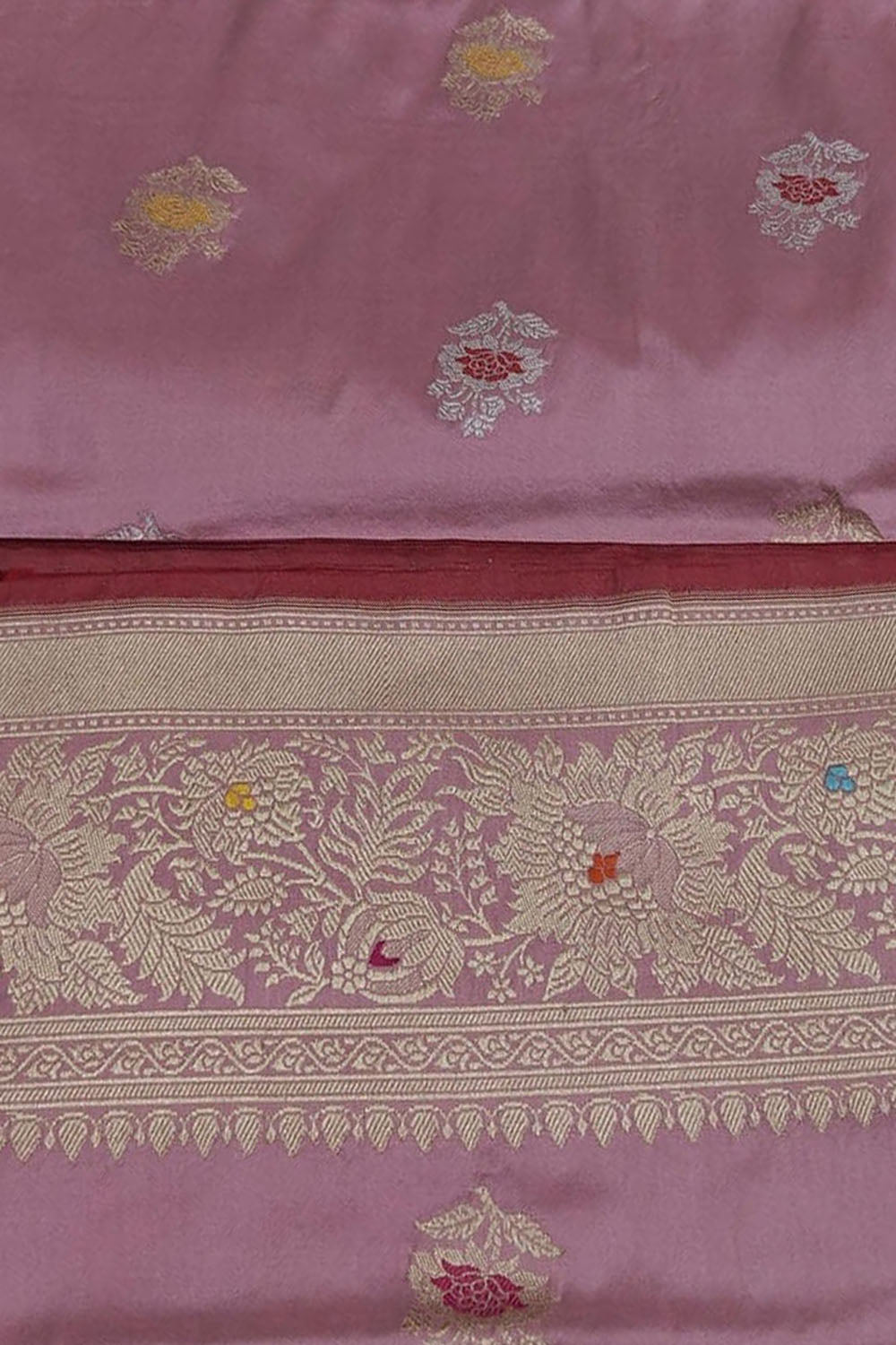 Pink Handloom Banarasi Pure Katan Silk Saree