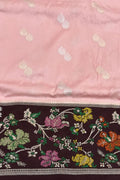 Pink Handloom Banarasi Pure Katan Silk Saree