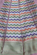 Pink Handloom Banarasi Pure Katan Silk Unstitched Lehenga Set