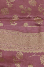 Pink Banarasi Handloom Pure Moonga Silk Flower Design Saree