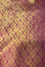 Pink Handloom Banarasi Tissue Kora Silk Brocade Fabric ( 1 Mtr )