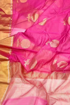 Pink Handloom Chanderi Cotton Silk Saree