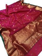 Pink Chanderi Pure Katan Silk Saree Wedding