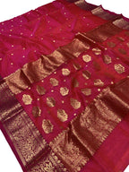 Pink Chanderi Pure Katan Silk Saree Wedding