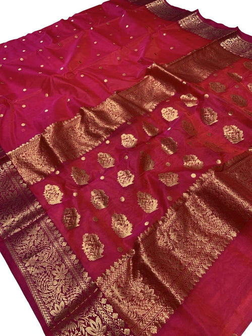 Pink Chanderi Pure Katan Silk Saree Wedding