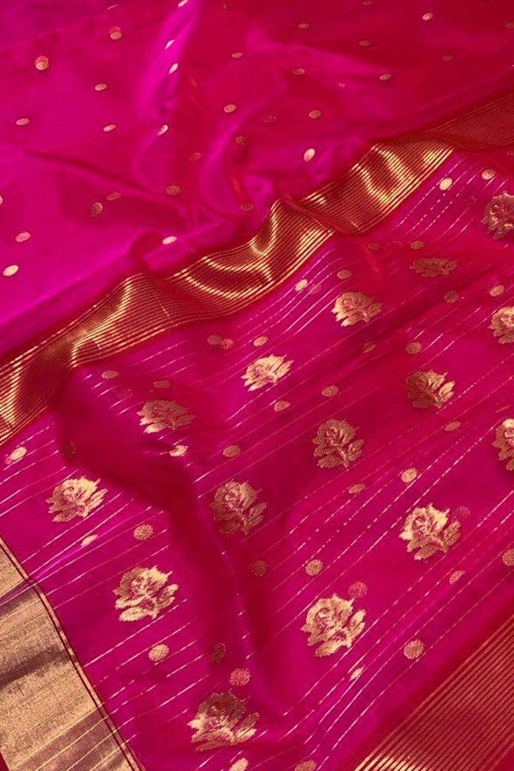 Pink Chanderi Pure Katan Silk Saree Celebration