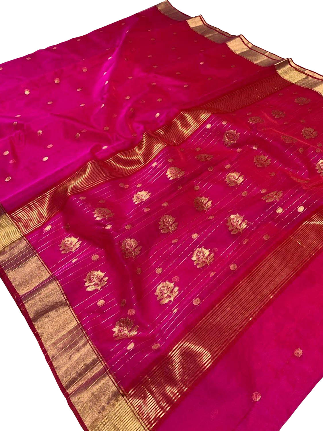 Pink Chanderi Pure Katan Silk Saree Celebration