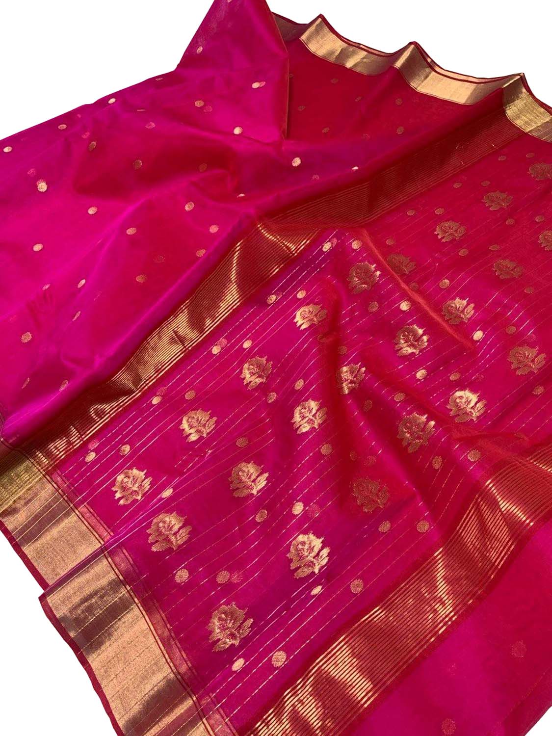 Pink Chanderi Pure Katan Silk Saree Celebration