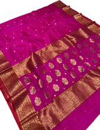 Pink Chanderi Pure Katan Silk Saree Elegant