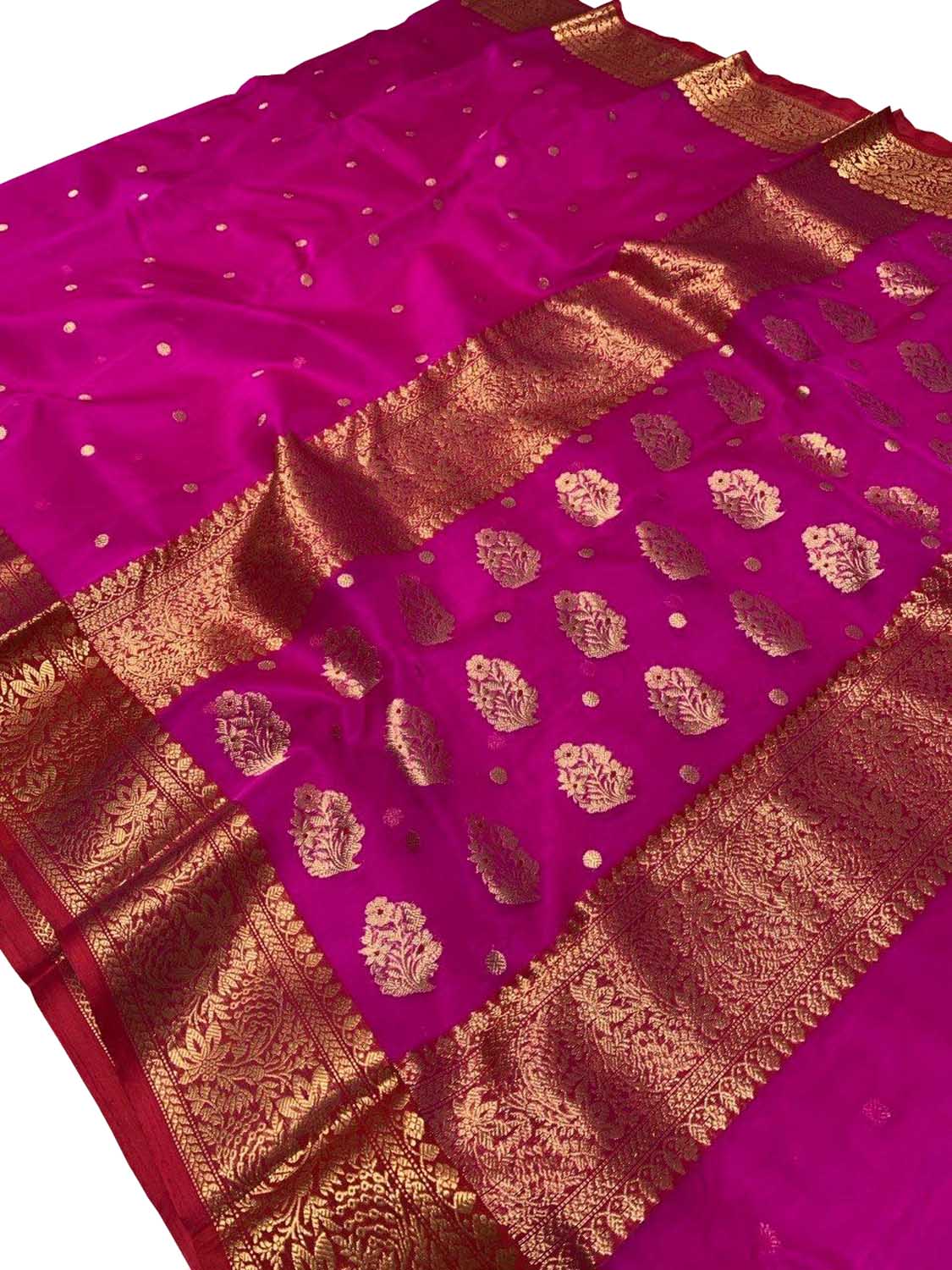 Pink Chanderi Pure Katan Silk Saree Elegant