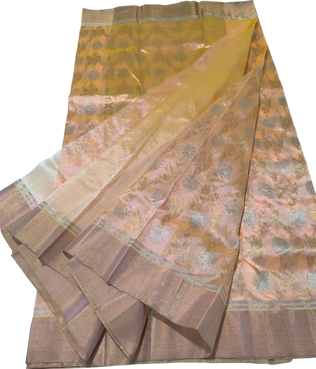 Pink Handloom Chanderi Pure Silk Saree