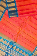 Pink Handloom Gadwal Pure Silk Saree — Contrast Zari Pallu, Bridal