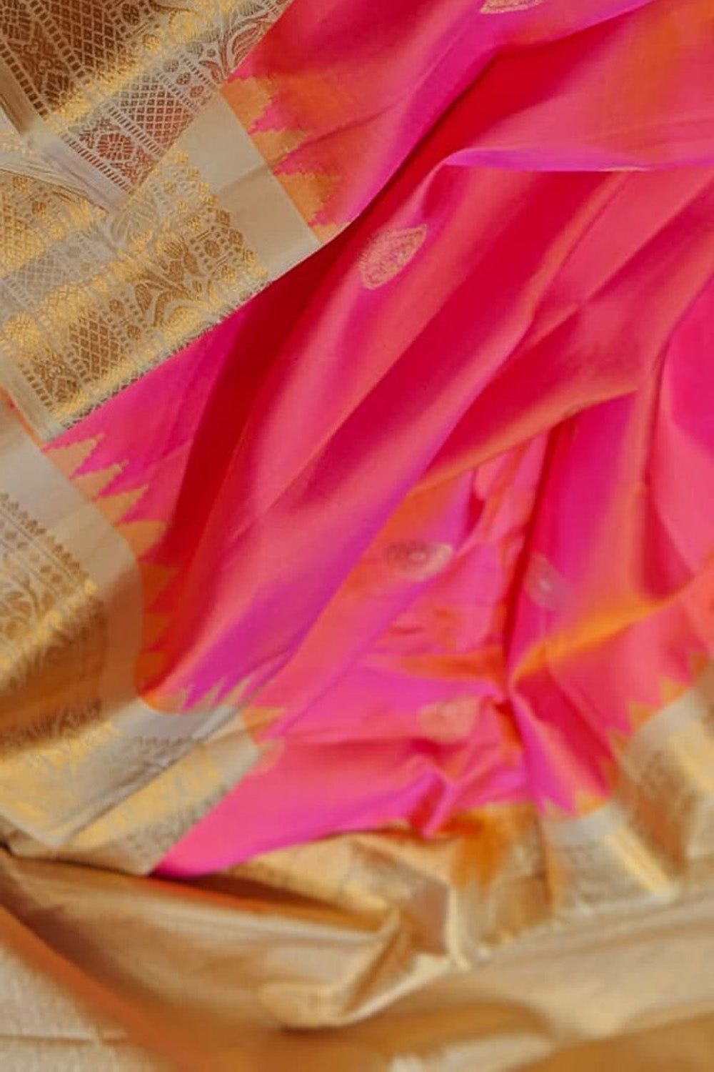 Pink Gadwal Pure Silk Handloom Saree Festive Ethnic Wear
