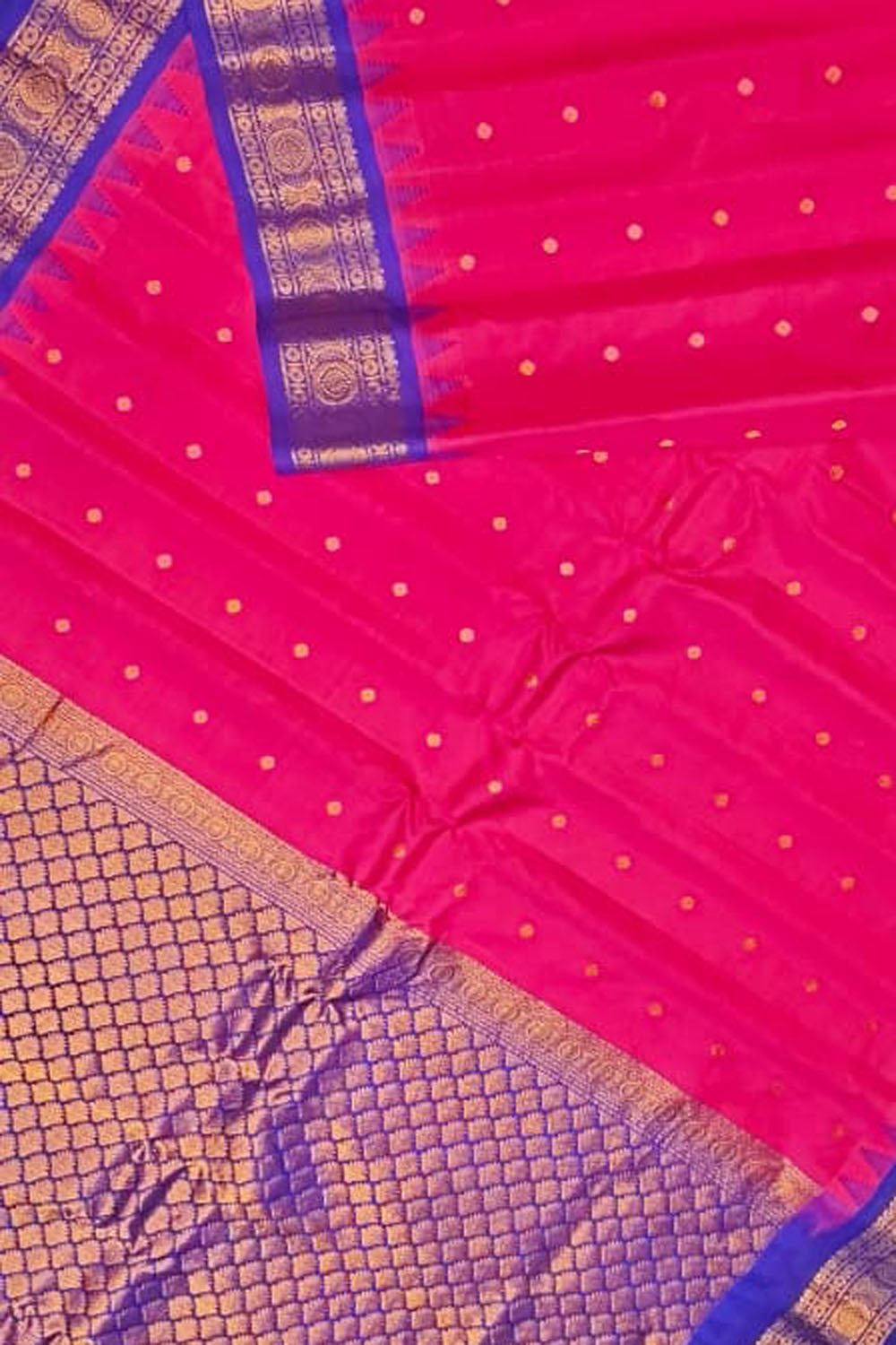 Pink Gadwal Handloom Pure Silk Saree
